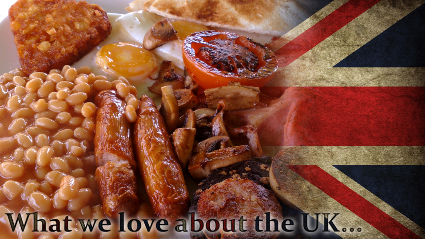 Neben unseren allsonntäglichen Berichten gibt es diese Woche unsere TOP7 der Dinge, die wir am vereinigten Königreich lieben: Angefangen mit einem deftigen, heißen englischen Frühstück und einer Tasse English Breakfat Tea, so schwarz wie die Nacht.
